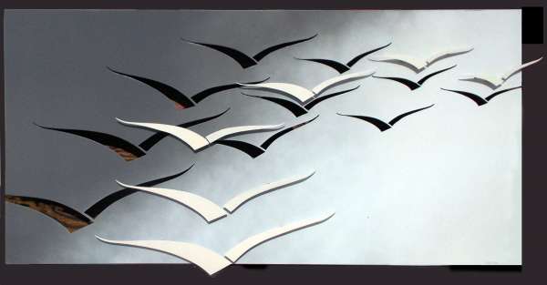 Positive & Negative Seagulls Wall Art