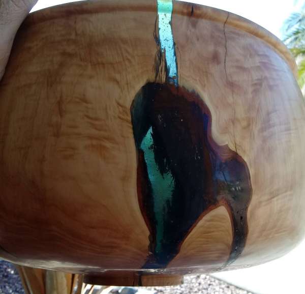 Pine Bowl with resin inlay