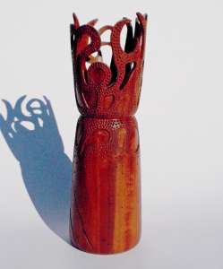 Eucalyptus sculptured vase