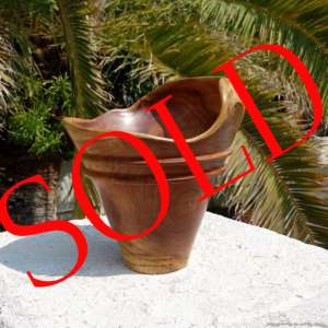 sold acacia live edge vase