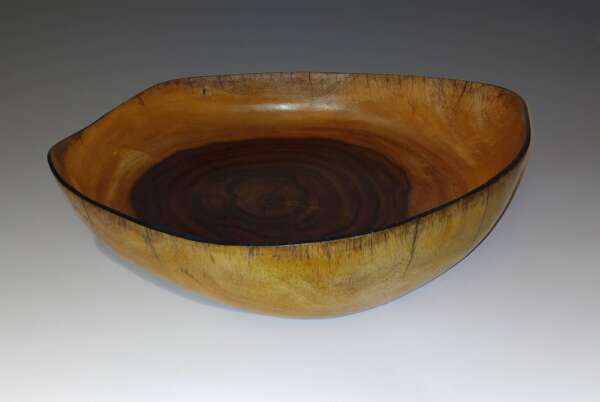 Hand-carved Acacia stump bowl
