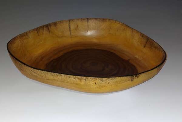 Hand-carved Acacia stump bowl