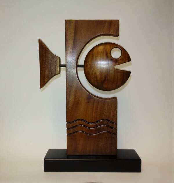 Wooden Fish Modern Sculpture